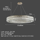 GobekUsa K9 Crystal Ring Pendant Light: Deluxe LED Interior Decoration for Living Room, Bedroom & Restaurant