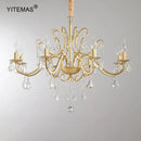 GobekUsa Gold Crystal Chandelier with Lamp Shade for Elegant Living Room, Bedroom, and Kitchen