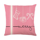 GobekUsa Christmas Santa Claus Linen Pillowcase - Sofa Cushion Cover, Decorative Living Room Pillow Cover