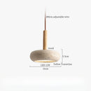 GobekUsa LED Pendant Lamp Yellow Travertine Wood Nordic Minimalism Hanging Light