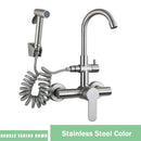 GobekUsa Black SUS 304 Wall Mounted Gourmet Kitchen Faucet with Extendable Bidet