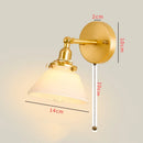 GobekUsa Clear Glass LED Mirror Light Pull Chain Copper E14 Wall Lamp