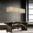 GobekUsa Art Deco Golden Copper Glass Chandelier LED Lighting Fixture