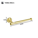 GobekUsa Brushed Gold Bathroom Set: Towel Bar, Toilet Paper Holder, Hook - Wall Mount Kit