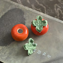 GobekUsa Fruit Sculpture Tea Caddy Home Decor Ornament Strawberries Persimmon Decoration