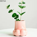 GobekUsa Cute Cartoon Cat Claw Ceramic Vase Home Decoration