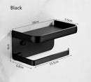GobekUsa Aluminum Black Tissue Holder with Phone Shelf - Toilet Paper Rack