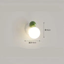 GobekUsa LED Wall Light Red Green White Metal Kids Room Lamp White Acrylic Ball