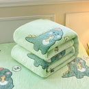 GobekUsa Dinosaur Patterns Snowflake Velvet Blanket in Various Sizes for Home/Office