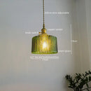 GobekUsa Green Glass Pendant Light Chandelier - Nordic LED Hanging Lamp for Home Decor