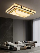 GobekUsa Gold Crystal Ceiling Lights LED Minimalist Luxury Lighting - Stainless Steel Crystal Luminaires