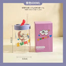 GobekUsa Cartoon Glass Cup with Lid & Straw - 600ml Drinkware