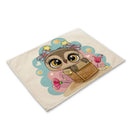 GobekUsa Cute Owl Animal Placemat Music Bird Kitchen Dining Table Mats Coaster Bowl Cup Mat