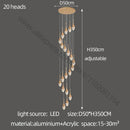 GobekUsa Gold LED Staircase Chandelier | Luxury Large Living Room Pendant Lamp