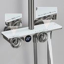 GobekUsa Grey Thermostatic Digital Shower Faucet Set with Rainfall System