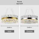 GobekUsa Crystal LED Pendant Light Chrome/Gold Luxury Chandelier for Kitchen Living Room.