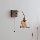 GobekUsa Amber Glass LED Wall Sconce Pull Chain Switch.