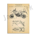 GobekUsa Dirt Bike Patent Blueprint Poster Canvas Wall Art