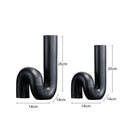 GobekUsa Black Pipe Geometric Resin Twist Knot Figurine - Home Decor Accessory
