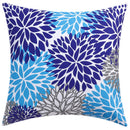 GobekUsa Blue Floral Cushion Cover 45x45cm for Modern Home Decor & Office Sofa