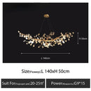 GobekUsa Kapok Flower Glass Crystal Chandelier for Living Room Dining Bedroom