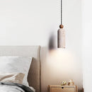 GobekUsa LED Pendant Lamp Yellow Travertine Wood Hanging Light Fixture Luminaire