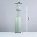 GobekUsa Grey Round Glass Vase Hammer Lid Terrarium Home Decoration