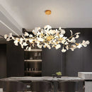 GobekUsa Gold Branches Chandelier Porcelain Leaves Pendant Lights