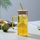 GobekUsa 400ml Square Glass Mug with Lid and Straw | Versatile Party Beverage Cup