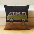 GobekUsa Cartoon Dog Car Drive Pillow Cover 45x45cm Linen Sofa Home Decor