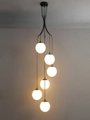 GobekUsa Glass Ball LED Chandelier, Modern Minimalist Loft Villa Staircase Decor