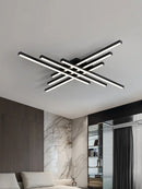 GobekUsa Black Chandelier LED Ceiling Lamp: Nordic Minimalist Square Bedroom Living Room Lighting