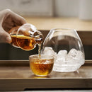GobekUsa Japanese Style Glass Wine Bottle & Cup Set with Wine Warmer