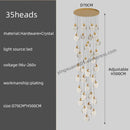 GobekUsa Crystal Chandelier Pendant Light for Luxury Staircase