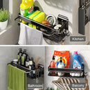 GobekUsa Aluminum Corner Shower Storage Rack - Punch-free Bathroom Shelf Organizer