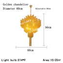 GobekUsa Fringed Chandelier: Silver & Gold Aluminium Chain Pendant Light for Luxe Home & Hotel Decor
