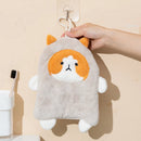 GobekUsa Cartoon Dog Coral Velvet Hand Towels: Soft, Absorbent, Perfect for Kids and Home