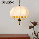 GobekUsa Korean Fabric Pendant Light for Bedroom Study Hotel Chandelier LED Lamp