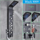 GobekUsa LED Blue Light Shower System with Temperature Display, Massage Column, Waterfall Rainfall