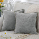 GobekUsa Blue Chenille Cushion Covers 18x18 Luxury Throw Pillow Cover for Home Decor