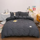 GobekUsa Japanese Grid Print Bedding Set for All Seasons, Queen/King Size Quilt Cover