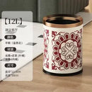 GobekUsa Leather Trash Bin Gold/Silver Metal Large Capacity for Home & Hotel