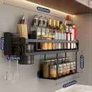 GobekUsa Double-Layer Kitchen Organizer Wall Spice Storage Rack
