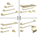 GobekUsa Brushed Gold Bathroom Hardware Set with Stainless Steel Towel Bar & Paper Holder