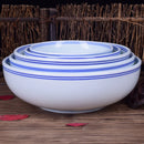 GobekUsa Blue and White Ceramic Noodle Bowl - Chinese Style Porcelain Tableware