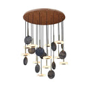 GobekUsa Deco Wood & Marble LED Chandelier for Dinning Room