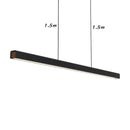 GobekUsa LED Linear Pendant Light - White Black Wood Finish - Long Hanging Office Fixture