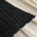 GobekUsa Black Striped Corduroy Throw Pillow Cover 18x18 Inch Square Cushion Case White Pillowcase