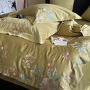 GobekUsa Cotton Flowers Embroidery Bedding Set: Full Queen King Sizes