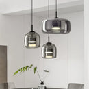 GobekUsa Glass Bowl Chandelier: Modern Nordic LED Smoke Hanging Lamp for Dining Room, Bar - Indoor Decor Lighting